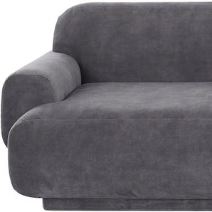 3-Sitzer ANDAS Norrila Sofas Gr. B/H/T: 250 cm x 75 cm x 96 cm, Samtoptik, grau (taupe) 3-Sitzer Sofas Sockel in der Farbe des Bezugs