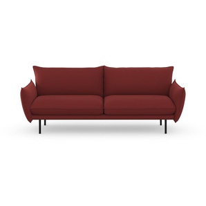 3-Sitzer ANDAS Stine Sofas Gr. B/H/T: 226 cm x 86 cm x 86 cm, Struktur weich, rot (dunkelrot) 3-Sitzer Sofas Besonderes Design durch Kissenoptik und Keder, by Morten Georgsen