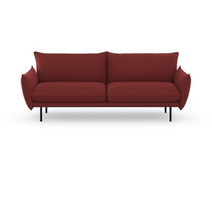 3-Sitzer ANDAS Stine Sofas Gr. B/H/T: 226 cm x 86 cm x 86 cm, Struktur weich, rot (dunkelrot) 3-Sitzer Sofas