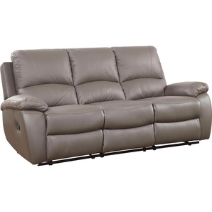 3-Sitzer ATLANTIC HOME COLLECTION Lion Sofas Gr. B/H/T: 191 cm x 99 cm x 93 cm, Leder, grau 3-Sitzer Sofas mit Relaxfunktion und Federkern, Lederbezug