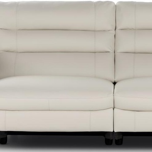 3-Sitzer CALIA ITALIA Cabrini Sofas Gr. B/H/T: 220 cm x 93 cm x 98 cm, Leder BULL, mit elektrischer Rela x funktion, weiß (bianco natur) 3-Sitzer Sofas in Leder, 220 cm Breite, mit elektrischer Relaxfunktion