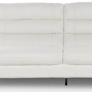 3-Sitzer CALIA ITALIA Cabrini Sofas Gr. B/H/T: 220 cm x 93 cm x 98 cm, Leder BULL, ohne elektrische Rela x, weiß (bianco naturale) 3-Sitzer Sofas in Leder, 220 cm Breite, mit elektrischer Relaxfunktion