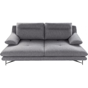 3-Sitzer CALIA ITALIA Cezanne Sofas Gr. B/H/T: 215 cm x 90 cm x 109 cm, Struktur (100% Polyester), mit Sitztiefenverstellung, grau (26 grigio) 3-Sitzer Sofas