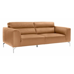 3-Sitzer CALIA ITALIA Soho Sofas Gr. B/H/T: 216 cm x 82 cm x 95 cm, Leder BULL, braun (nocciola) 3-Sitzer Sofas