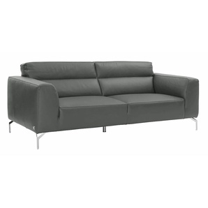 3-Sitzer CALIA ITALIA Soho Sofas Gr. B/H/T: 216 cm x 82 cm x 95 cm, Leder BULL, grau 3-Sitzer Sofas in zwei Lederqualitäten