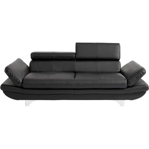 3-Sitzer COTTA Enterprise Sofas Gr. B/H/T: 233 cm x 91 cm x 104 cm, Kunstleder SOFTLUX, mit Kopfteilverstellung-mit Armteilverstellung, schwarz 3-Sitzer Sofas