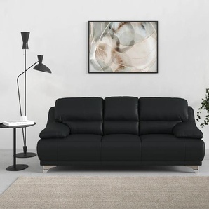 3-Sitzer COTTA Maranello Sofas Gr. B/H/T: 216 cm x 86 cm x 93 cm, Leder PAMPAS, schwarz 3-Sitzer Sofas