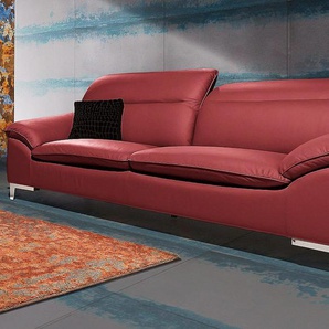 3-Sitzer COTTA Teresa Sofas Gr. B/H/T: 235 cm x 84 cm x 109 cm, NaturLEDER, mit Kopfteilverstellung, rot 3-Sitzer Sofas