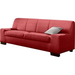 3-Sitzer DOMO COLLECTION Norma Sofas Gr. B/H/T: 212 cm x 74 cm x 85 cm, Kunstleder SOFTLUX, ohne Funktion, rot 3-Sitzer Sofas