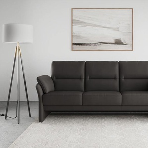 3-Sitzer DOMO COLLECTION Pina Sofas Gr. B/H/T: 219 cm x 95 cm x 88 cm, Lu x us-Microfaser Lederoptik, grau 3-Sitzer Sofas