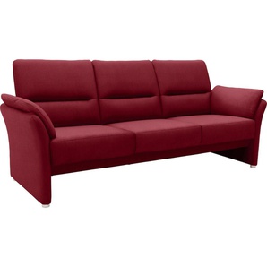 3-Sitzer DOMO COLLECTION Pina Sofas Gr. B/H/T: 219 cm x 95 cm x 88 cm, Lu x us-Microfaser weich, rot (dunkelrot) 3-Sitzer Sofas