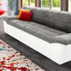 3-Sitzer DOMO COLLECTION Splash Sofas Gr. B/H/T: 232 cm x 76 cm x 96 cm, Kunstleder SOFTLUX-Struktur, Aus FSC-zertifiziertem Holzwerkstoff, grau (weiß, grau) 3-Sitzer Sofas