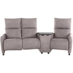 3-Sitzer EXXPO - SOFA FASHION Sofas Gr. B/H/T: 232 cm x 107 cm x 122 cm, Webvelours, mit Rela x funktion, grau (taupe) 3-Sitzer Sofas Inklusive Relaxfunktion und Ablagefach