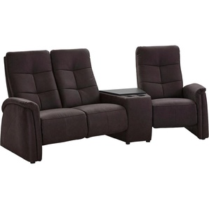 3-Sitzer EXXPO - SOFA FASHION Tivoli Sofas Gr. B/H/T: 258 cm x 109 cm x 152 cm, Lu x us-Microfaser Lederoptik, braun (dunkelbraun) 3-Sitzer Sofas