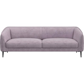 3-Sitzer FLEXLUX Belle Sofas Gr. B/H/T: 218 cm x 74 cm x 89 cm, Bouclé, lila (soft lavender) 3-Sitzer Sofas Sitzaufbau hochwertiger Kaltschaum und Stahl-Wellenunterfederung