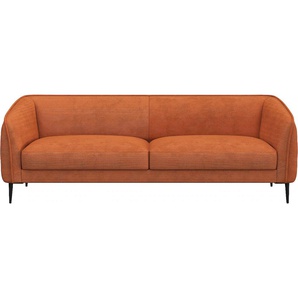 3-Sitzer FLEXLUX Belle Sofas Gr. B/H/T: 218 cm x 74 cm x 89 cm, Bouclé, orange (burned orange) 3-Sitzer Sofas