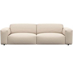 3-Sitzer FLEXLUX Lucera Sofa Sofas Gr. B/H/T: 252 cm x 73 cm x 102 cm, Echtleder, weiß (warm white) 3-Sitzer Sofas modern & anschmiegsam, Kaltschaum, Stahl-Wellenunterfederung