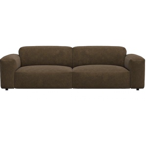 3-Sitzer FLEXLUX Lucera Sofa Sofas Gr. B/H/T: 252 cm x 73 cm x 102 cm, Lederoptik, braun (camel brown) 3-Sitzer Sofas