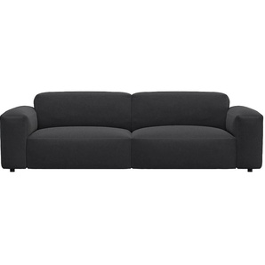 3-Sitzer FLEXLUX Lucera Sofa Sofas Gr. B/H/T: 252 cm x 73 cm x 102 cm, Lederoptik, schwarz (gorilla black) 3-Sitzer Sofas