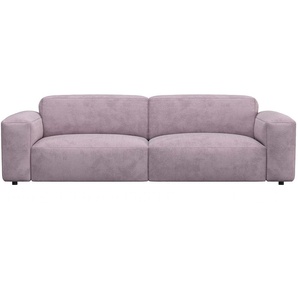 3-Sitzer FLEXLUX Lucera Sofa Sofas Gr. B/H/T: 252 cm x 73 cm x 102 cm, Struktur, lila (soft lavender) 3-Sitzer Sofas modern & anschmiegsam, Kaltschaum, Stahl-Wellenunterfederung