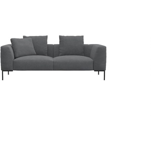 3-Sitzer FLEXLUX Sava Sofas Gr. B/H/T: 243 cm x 94 cm x 97 cm, Lederoptik, grau (elephant grey) 3-Sitzer Sofas