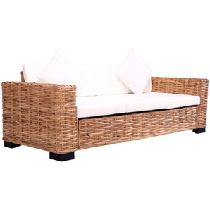 3-Sitzer Gartensofa Natürliches Rattan