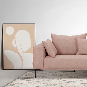 3-Sitzer GUIDO MARIA KRETSCHMER HOME&LIVING BENTE Sofas Gr. B/H/T: 235 cm x 85 cm x 105 cm, Bouclé, rosa 3-Sitzer Sofas mit schwarzen Metallfüßen