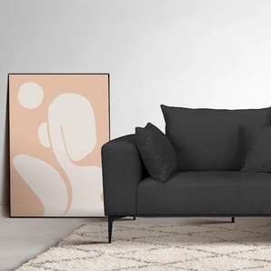 3-Sitzer GUIDO MARIA KRETSCHMER HOME&LIVING BENTE Sofas Gr. B/H/T: 235 cm x 85 cm x 105 cm, Velours, grau (anthrazit) 3-Sitzer Sofas mit schwarzen Metallfüßen