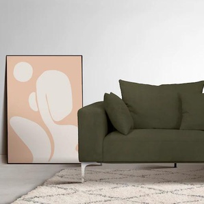 3-Sitzer GUIDO MARIA KRETSCHMER HOME&LIVING JANTE Sofas Gr. B/H/T: 235 cm x 85 cm x 105 cm, Cord, grün (forest) 3-Sitzer Sofas mit chromfarbenen Füßen