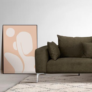 3-Sitzer GUIDO MARIA KRETSCHMER HOME&LIVING JANTE Sofas Gr. B/H/T: 235 cm x 85 cm x 105 cm, Velvet, grün (rifle green) 3-Sitzer Sofas mit chromfarbenen Füßen