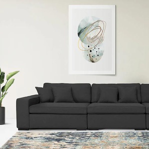 3-Sitzer GUIDO MARIA KRETSCHMER HOME&LIVING Skara Sofas Gr. B/H/T: 310 cm x 86 cm x 100 cm, Struktur (recyceltes Polyester), grau (graphit) 3-Sitzer Sofas
