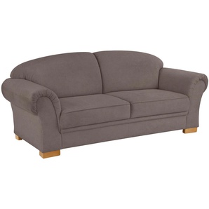 3-Sitzer HOME AFFAIRE Amrum Sofas Gr. B/H/T: 219 cm x 91 cm x 92 cm, Struktur flausch, grau (taupe) 3-Sitzer Sofas mit Federkern