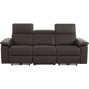 3-Sitzer HOME AFFAIRE Binado Sofas Gr. B/T: 211 cm x 99 cm, Kunstleder, mit manueller Relaxfunktion-ohne USB-Anschluß, braun 3-Sitzer Sofas