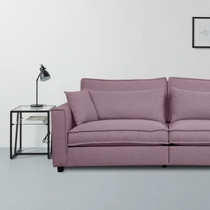 3-Sitzer HOME AFFAIRE Cormont Sofas Gr. B/H/T: 248 cm x 80 cm x 115 cm, Webstoff, lila (violet) 3-Sitzer Sofas mit ausgezeichnetem Sitzkomfort, inkl. Zierkissen