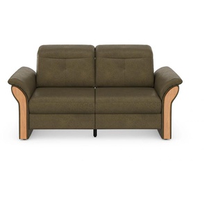 3-Sitzer HOME AFFAIRE Dangast Sofas Gr. B/H/T: 200 cm x 92 cm x 102 cm, Lu x us-Microfaser in Lederoptik, mit motorischer Rela x funktion beidseitig, grün (olive) 3-Sitzer Sofas