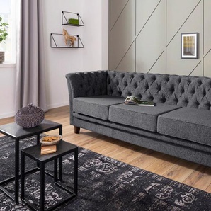 Chesterfield-Sofa HOME AFFAIRE Dover Sofas Gr. B/H/T: 237 cm x 75 cm x 82 cm, Struktur weich, schwarz Chesterfieldsofas aufwändige Knopfheftung in Chesterfield-Optik