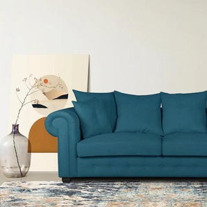 3-Sitzer HOME AFFAIRE San Pedro Sofas Gr. B/H/T: 234 cm x 94 cm x 106 cm, Luxus-Microfaser, blau (petrol) 3-Sitzer Sofas