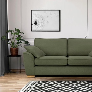 3-Sitzer HOME AFFAIRE Savoy Sofas Gr. B/H/T: 208 cm x 95 cm x 107 cm, Struktur weich, grün 3-Sitzer Sofas