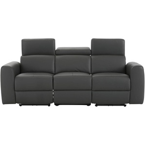 3-Sitzer HOME AFFAIRE Sentrano Sofas Gr. B/H/T: 209 cm x 82 cm x 98 cm, Kunstleder, mit motorischer Rela x funktion-mit USB-Anschluss, grau 3-Sitzer Sofas auch mit elektrischer Funktion USB-Anschluß, in 4 Bezugsvarianten