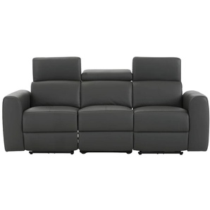 3-Sitzer HOME AFFAIRE Sentrano Sofas Gr. B/H/T: 209 cm x 82 cm x 98 cm, Kunstleder, mit motorischer Rela x funktion-mit USB-Anschluss, grau 3-Sitzer Sofas