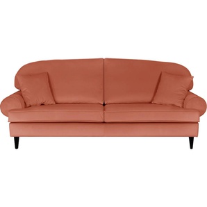 3-Sitzer HOME AFFAIRE Vitreux Sofas Gr. B/H/T: 226 cm x 95 cm x 100 cm, Samtoptik, rosa (altrosa) 3-Sitzer Sofas auch im Bouclébezug, incl. Zierkissen