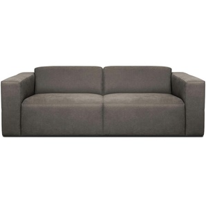3-Sitzer INOSIGN Kelani Sofas Gr. B/H/T: 222 cm x 73 cm x 93 cm, Webstoff fein, grau (taupe) 3-Sitzer Sofas mit dekorativer Knopfsteppung an den Armlehnen, Breite 222 cm