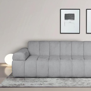 3-Sitzer INOSIGN LYOTH Sofas Gr. B/H/T: 220 cm x 71 cm x 93 cm, Chenille, silberfarben (silver) 3-Sitzer Sofas moderne Steppung, Armlehnen in Kissenoptik, BTH: 2209371 vm