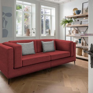 3-Sitzer INOSIGN Roma Sofas Gr. B/H/T: 270 cm x 83 cm x 113 cm, Struktur fein, rot 3-Sitzer Sofas