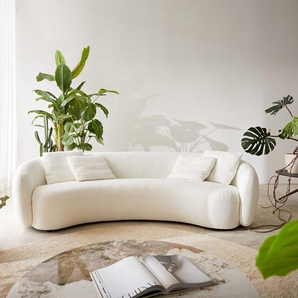 3-Sitzer Larna 260x120 cm Bouclé Creme-Weiß, 3 Sitzer