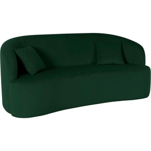3-Sitzer LEGER HOME BY LENA GERCKE Dilara Sofas Gr. B/H/T: 200 cm x 87 cm x 89 cm, Samtoptik, grün (dunkelgrün) 3-Sitzer Sofas gerundete Rückenlehne und Front, in 3 Bezugsqualitäten