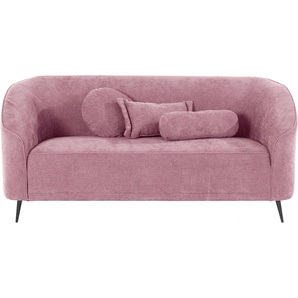 3-Sitzer LEONIQUE Ashly Sofas Gr. B/H/T: 184 cm x 81 cm x 80 cm, Struktur weich, rosa (rosé) 3-Sitzer Sofas