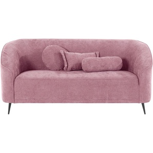 3-Sitzer LEONIQUE Ashly Sofas Gr. B/H/T: 184 cm x 81 cm x 80 cm, Struktur weich, rosa (rosé) 3-Sitzer Sofas in 3 Bezugsvarianten, Bouclé, Samtoptik und Struktur weich.