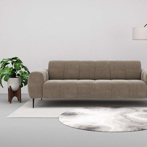 3-Sitzer LEONIQUE Ondria Sofas Gr. B/H/T: 238 cm x 80 cm x 95 cm, Struktur weich, grau (taupe) 3-Sitzer Sofas Sofa mit exzellentem Sitzkomfort und modernem Design