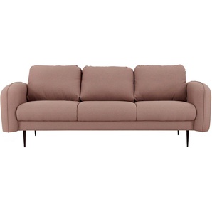 3-Sitzer LEONIQUE Skidi Sofas Gr. B/H/T: 213 cm x 81 cm x 93 cm, Struktur fein, rosa (rosé) 3-Sitzer Sofas